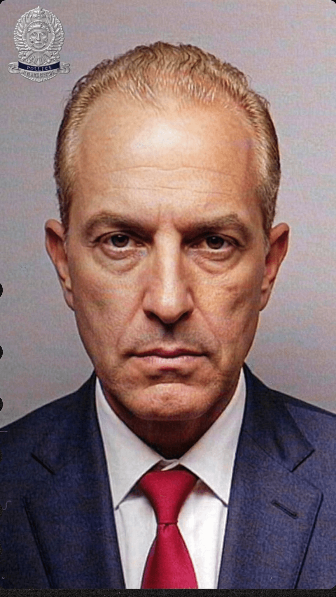 A formally dressed individual with a confident expression in a studio setting.
