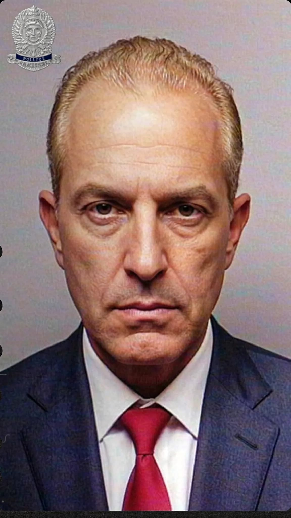 A formally dressed individual with a confident expression in a studio setting.