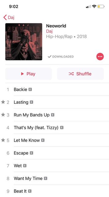 NEOWORLD Apple Music — Full Tracklist Receipt