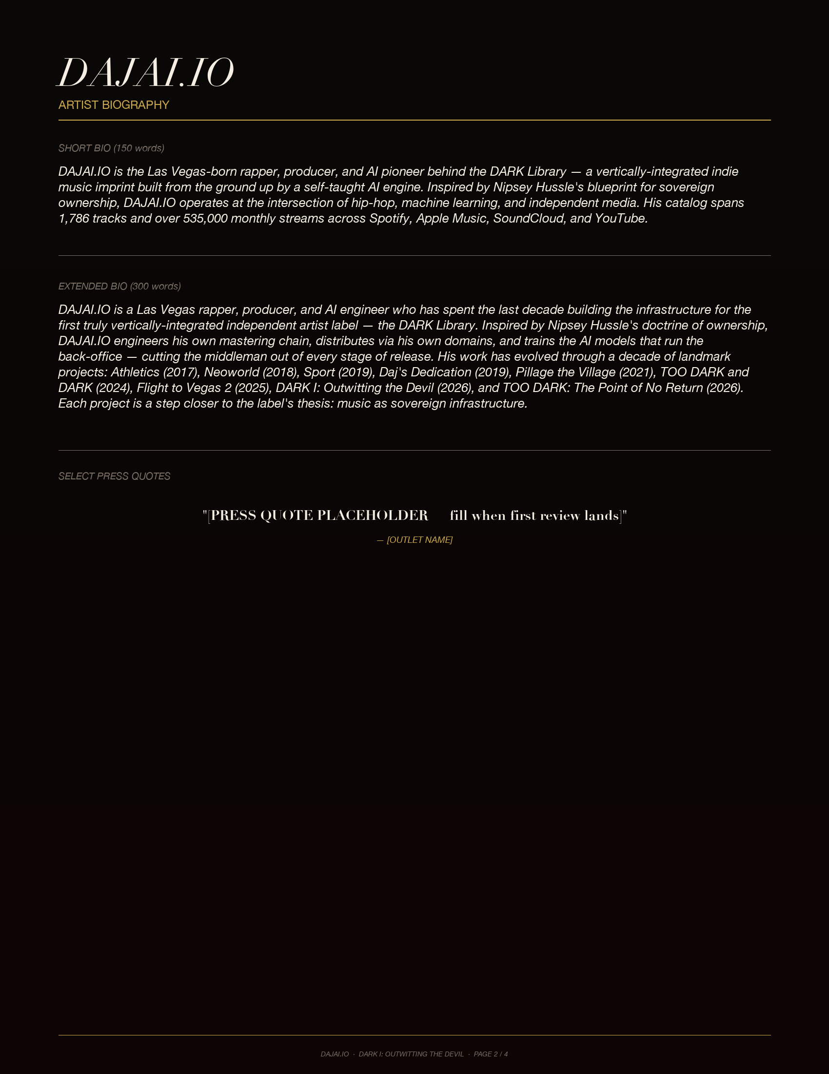 DARK I EPK page 2 — bio